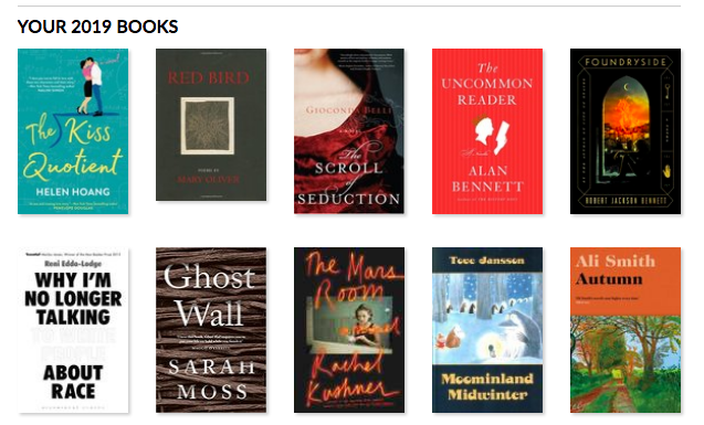 screenshot of goodreads books read so far this year